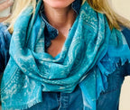 Teal Medallion Scarf