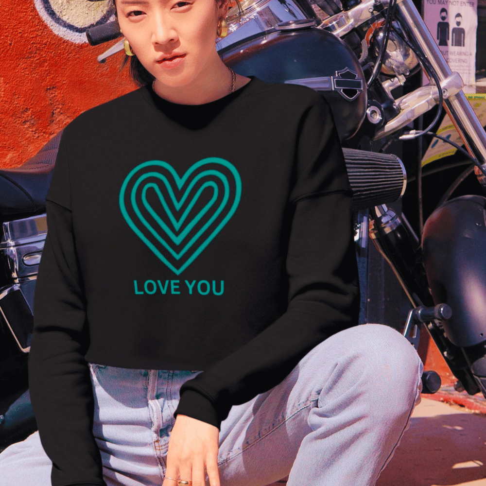 Cropped "Love You" Sweatshirt