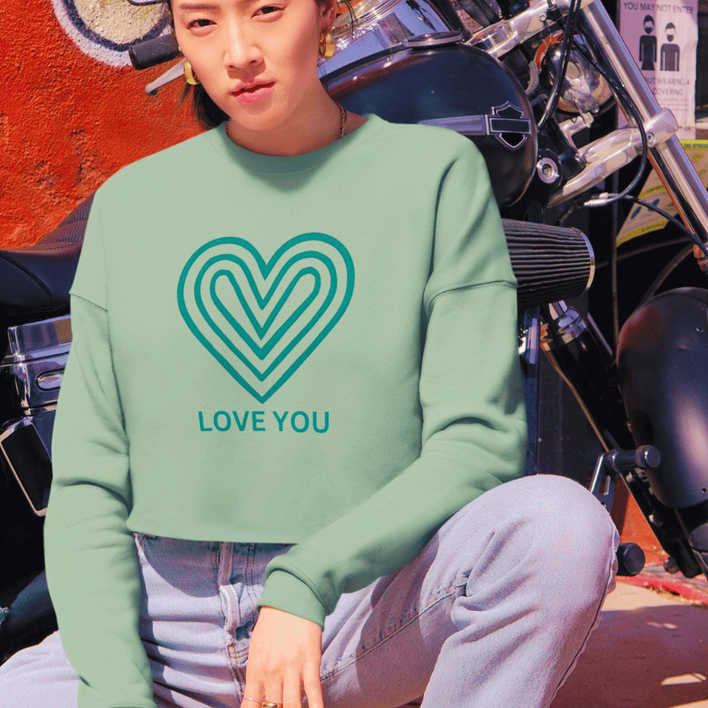 Cropped "Love You" Sweatshirt