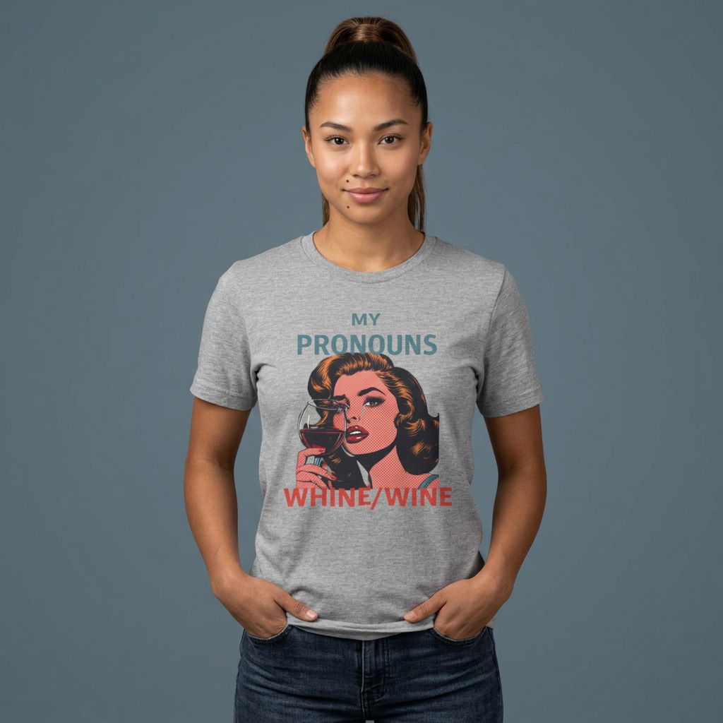 Whine Wine Pronouns T-Shirt